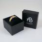 Preview: Ring Edelstahlfassung gestockte Buche